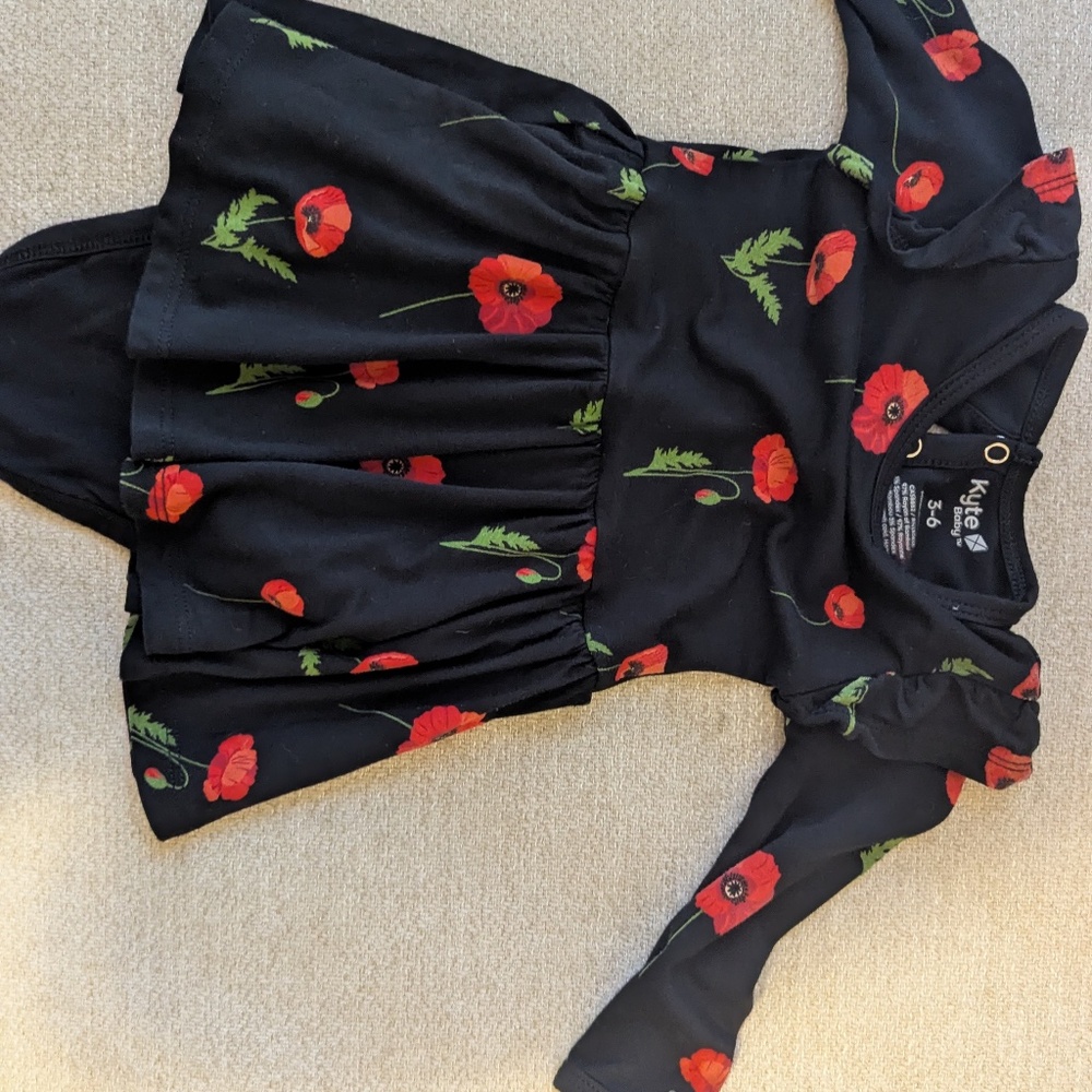 Kyte Baby long sleeve twirl bodysuit - Poppy